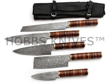 Damascus KITCHEN KNIVES SET ( 5 PC)